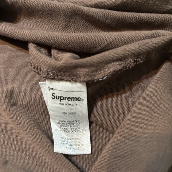 Supreme Shirt Mens Large Brown Pink Arabic Script Logo Short Sleeve FW21 - Picture 10 of 11